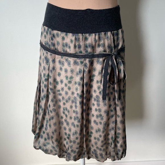 sita murt Dresses & Skirts - Sita Murt Cashmere Silk Viscose Floral Printed Bubble Hem Skirt EUC FR 40/US 8